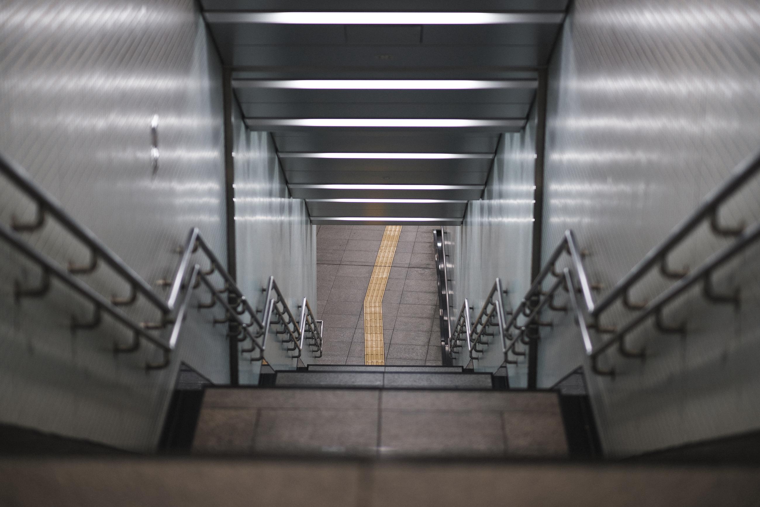 Metro entrance stairs